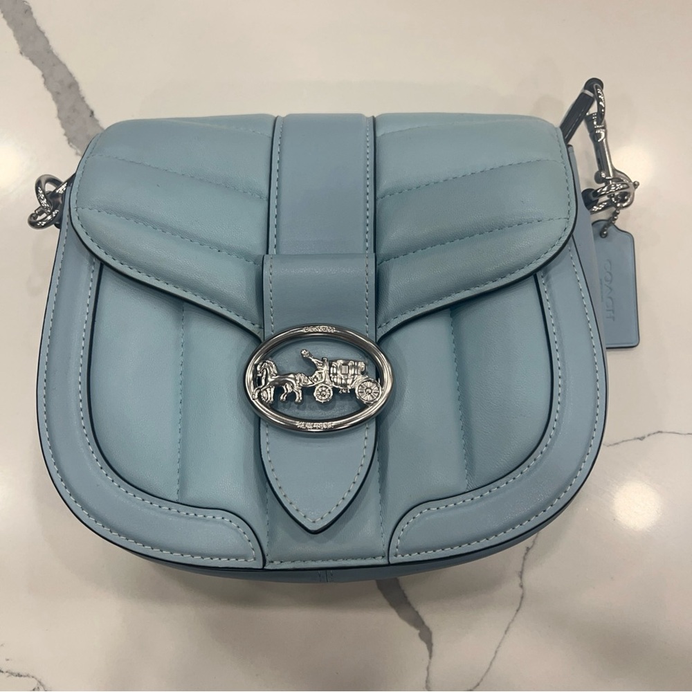 Coach Sky Blue Leather Crossbody Bag